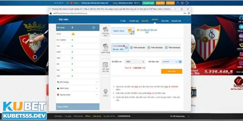 Hướng dẫn rút tiền Kubet chi tiết trên điện thoại và máy tính